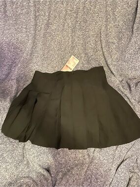 Black Pleated Mini Skirt